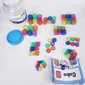 Transparent Geometric Solids Shapes Education Learning Supplies 60pc